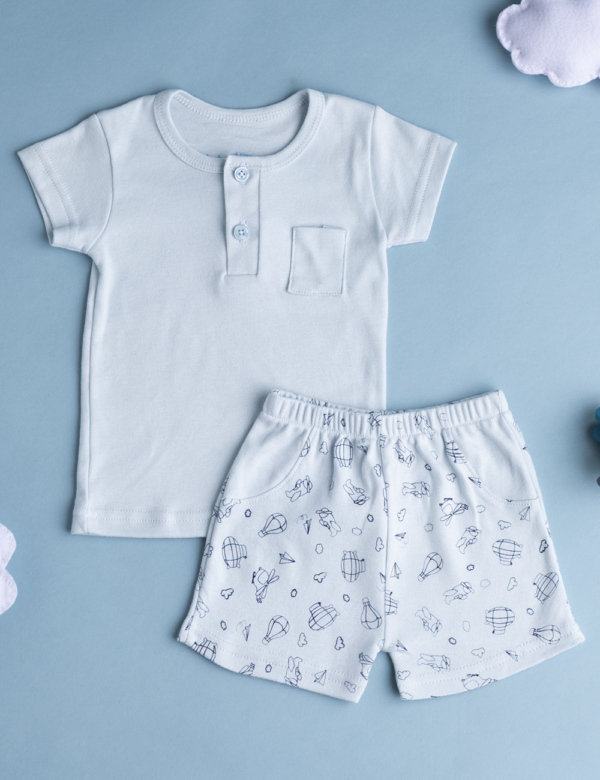 Conjunto Short Solido Estampado con Bolsa