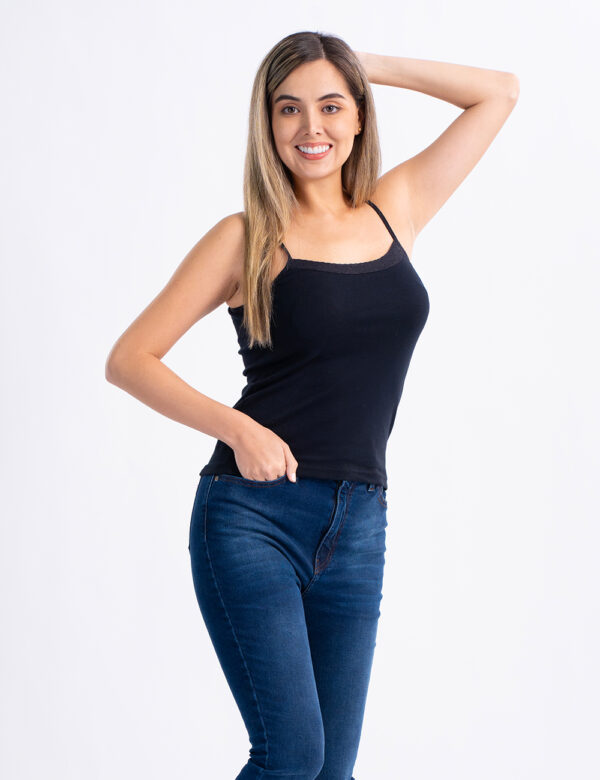 Camiseta tira bordada c/cinta