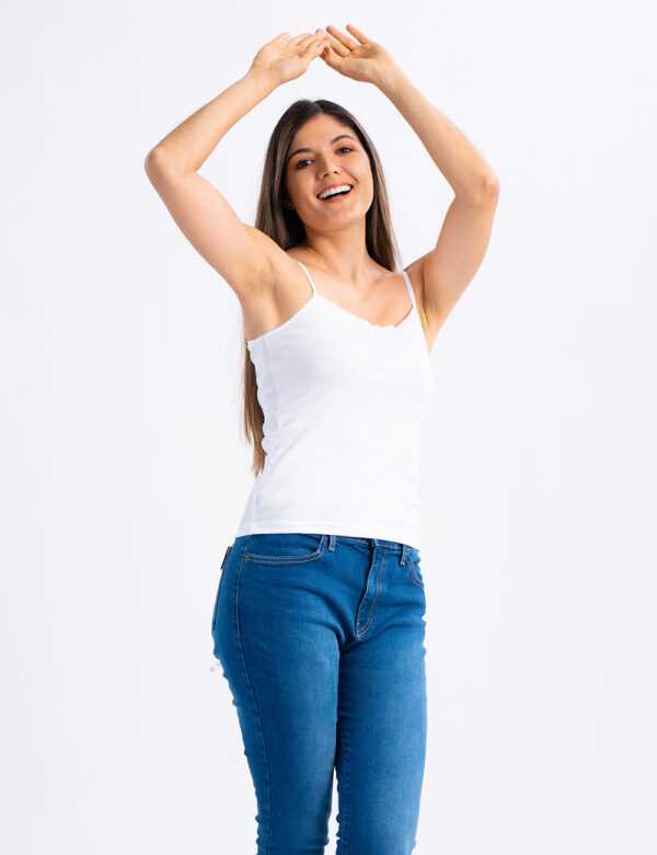 Camiseta tira bordada c/cinta